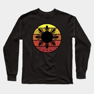 Philippines Three Stars and a Sun (Vintage Sunset) Long Sleeve T-Shirt